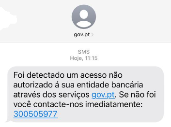 mensagem de phishing